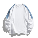 New Men Autumn Casual Fashion Teenager Pullover Top Color Contrast Round Neck Hoodies Male Long Sleeved Loose Sweatshirts Tops