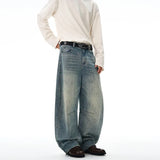 Vintage Baggy Men's Jeans Y2K Pants Autumn New American Hip Hop Streetwear Cotton Loose Wide Legs Denim Trousers Oversize