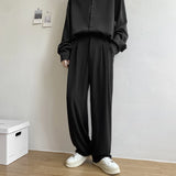 Black White Suit Pants Men Fashion Social Mens Dress Pants Korean Loose Straight Casual Pants Mens Office Formal Trousers M-2XL