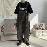 Japanese Style High-end Overalls Men's 2025 Vintage High Street Overalls Straight Unisex Oversize American Retro Jumpsuit Chic