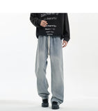 New Men's Jeans Washed Jeans Pants Unisex Drawstring Denim Pants Male Streetwear Korean Straight cylinder loose Cowboy Trousers