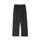 Men's Wide Leg Pants Thin Man Comfortable Pant Black Summer Casual Streetwear Fashion Drawstring Trouser Japanese 5XL Trendy