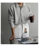 New Korean Luxury Men Cardigan Trendy Textured Long Sleeve Buttoned Korean Leisure Sweater Coats Premium Quality Knitwear M-3XL