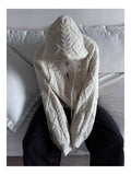 American autumn and winter men and women trendy street personality cardigan hooded sweater couple loose casual knitted top y2k