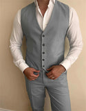 3 Pcs Linen Wedding Suits for Men Summer Party Casual Style Groom Tuxedo Male Fashion Celebrity Suit Blazer with Vest Pants