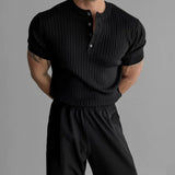 Summer Short Sleeved T-shirt Men Slim Fit Fashion Casual White T Shirt Men Streetwear Korean Black Button T Shirt Mens Top