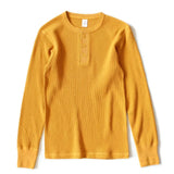 315g Heavy American Retro Khaki Sweater Shirt Waffle Cotton Henry Collar Long Sleeve T-shirt Men Cotton Slim Base Pullover Shirt