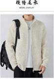 Autumn Men's Korean Zipper Cardigan Jacket Casual Stand Collar Solid Color Long Sleeve Sweater Premium Quality Knitted Outerwear