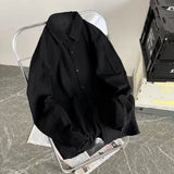 Men's Loose Long Sleeve Shirts Casual Solid Colors Cotton Linen Cool Summer Breathable Trendy Baggy Shirt Male Button Up