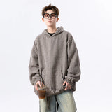 Men Striped Hooded Sweatshirt Spring Casual Streetwear Cotton Blend Pullover Comfortable Fashion Trendy Oversized Neutral