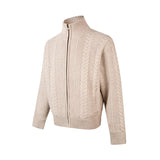 New Japanese Retro Men Cardigan Jacket Winter Light Luxury Trendy Turtleneck Knit Zip-up Long Sleeve Sweater Coat Premium Outfit