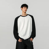 Spring Long Sleeved T-shirt Men Fashion Casual Round Neck T-shirt Men Streetwear Korean Loose Pleated T Shirt Mens Top M-3XL