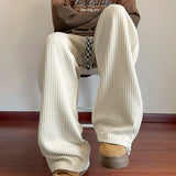 Black Casual Pants Men Fashion Oversized Wide Leg Pants Men Streetwear Hip-hop Loose Pleated Pants Mens White Trousers