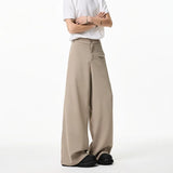 Khaki Suit Pants Men Fashion Society Mens Black Dress Pants Korean Loose Wide Leg Pants Mens Office Formal Trousers M-3XL
