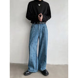 Baggy Blue Jeans Men Oversized Retro Straight Jeans Men Streetwear Korean Loose Wide Leg Jeans Mens Denim Trousers M-2XL