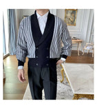 Light Mature Style Autumn Winter New Cardigan Men British Retro College Style Knitted Jacket Contrasting Suit Collar Sweater