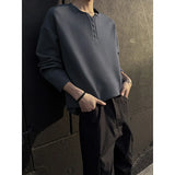 White Long Sleeved T-shirt Men Fashion Black Casual T Shirt Men Streetwear Korean Loose Round Neck Pleated T Shirt Mens Top