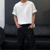 New Men's High Street Short Sleeve Y2K T-Shirt Summer Cotton Solid Color O-Neck Tshirts Hip Hop Fashion Loose Tee Tops