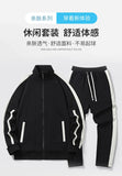 2025 Fall Casual Sports Set men 2 Piece Lapel Jacket Straight Leg Elastic Waist Pants Outdoor Activewear Hoodie Sweatpants