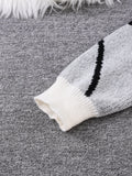 New Popular Autumn and Winter Broken Pattern Pullover Sweater Casual Round Neck Contrast Color Knitted Men's Pullover