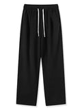 Winter Men's Sweatpants Korean Fashion Thick Warm Fleece Wide Leg Straight Loose Track Pants Male Casual Thermal Velvet Trousers