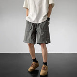 American Casual Shorts High-end Quick-drying Workwear Charge Shorts Korean Men's Summer Loose Rivet Cargo Half Pants Streetwear