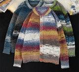 Autumn Cardigan Men Colorful American Style Retro Nostalgic Tender Couple All-match Comfortable Blocking Minority Temperament
