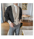 Light Mature Style Autumn Winter New Cardigan Men British Retro College Style Knitted Jacket Contrasting Suit Collar Sweater