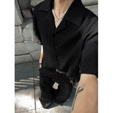 Mens Loose Fit Suit Collar Shirt Cool Comfort Advanced Fabric Summer Casual Trendy Breathable Stylish Modern Streetwear Design