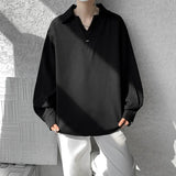 White Long Sleeved Shirt Men Oversized Society Mens Black Dress Shirt Korean Loose Casual Shirt Mens Formal Pullover Shirts