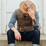 Vests Men Vintage Slim Classic Smart Casual Woolen Coats Autumn American Style Handsome Mature High Street All-match Fashion New