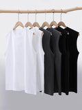230GSM Cotton Men's Tank Tops Comfortable Muscle Fit Athletic Vest for Gym and Summer Workouts Korean Basic Sleeveless Tee Tops