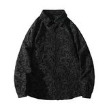 Autumn New Special Shirt Men Black White Embossed embossing Design Shirts Men Korean Blouses Casual Loose Shirt Jacket