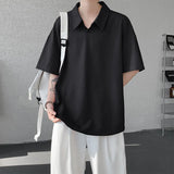 T shirt men Oversized Polo Collar Soft Comfort Tshirt Loose Fit Breathable Tee Casual Streetwear Top Summer Mens Fashion Apparel