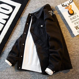 Spring Autumn KPOP Fashion Style Harajuku Slim Fit Tops Loose Casual All Match Cowboy Outerwear Solid Button Long Sleeve Jacket