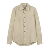 Retro Striped Shirt Men's Draped British French High-end Shirt