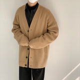 Knitted Cardigan Autumn Single Breasted Baggy Casual Cozy Soft Windbreaker Harajuku Slouchy Retro Japanese Style Pure Color Chic