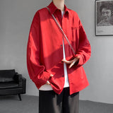 Mens Long Sleeve Shirts Solid Color Casual Loose Fit Spring Summer Oversized Minimalist Top Breathable Comfortable Daily Wear