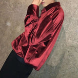 Spring And Autumn New High-Quality Shiny Long-Sleeved Gold Velvet Shirt Unisex Fashionable Temperament Casual Shirt Jacket