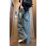 Beggar jeans men Vintage Streetwear Ripped Hole Jeans Men Women Harajuku Aesthetic Wide Leg Denim Trousers Unisex Straight Pants