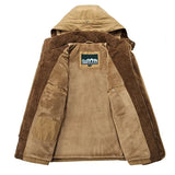Military Cargo Jackets Mens Parka Men Fleece Hooded Coat Thick Warm Trench Winter Male Jacket Coat Plus Size Velvet Warm Coat