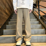 Men's Four Seasons New Mid-Waist Micro-Flared Casual Pants Fashion trend Leisure Mens Flared Leg Trousers Korean Pants Men