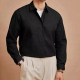 New Trend Men Luxury Business Shirts Casual Striped Long Sleeve Cardigan Tops Japanese Style Fashion Leisure Commuter Blouse