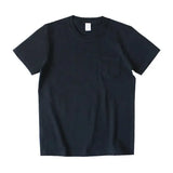 265g Thick Retro Cotton Heavy T-shirts Seamless Round Neck Pocket Short-sleeved Tshirts Men Tops Tee Breathable Skin-friendly