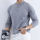 New Fashion Men Henry Sweater Light Luxury Knitted Solid Color Long Sleeve Pullover Premium Quality Skin-friendly Knitwear M-3XL