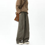 Straight Leg Casual Pants Elastic Waist Drawstring High Quality Unisex Comfortable Trousers Men Women Trendy Outdoor Daily Wear