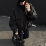 Men's Military Green Flight Jacket Spring Cleanfit American Fashion Cropped Baseball Coats Loose Stand-up Collar Outerwear M-3XL