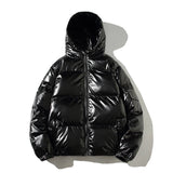 Winter Solid Color Parka Men Thick Hooded Jacket  New Warm Harajuku Coat Male Casual Zipper Jackets Windproof Outwear
