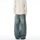 Vintage Baggy Men's Jeans Y2K Pants Autumn New American Hip Hop Streetwear Cotton Loose Wide Legs Denim Trousers Oversize