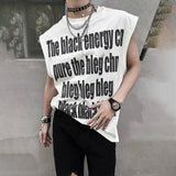 Street Fashion Y2k Sleeveless Vest Men Summer Trend Design Handsome Letter Printing Casual Loose Vest Sleeveless T-Shirt